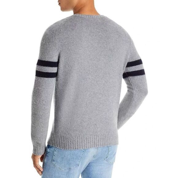 The Men’s Store Sz XL Grey Cashmere Striped Sleeves Sweater - Picture 10 of 11